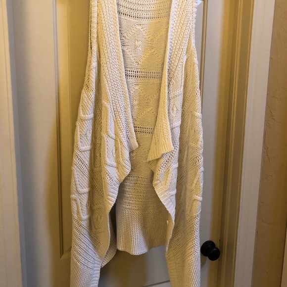 Sonoma Tops - Creamed knitted long boho vest